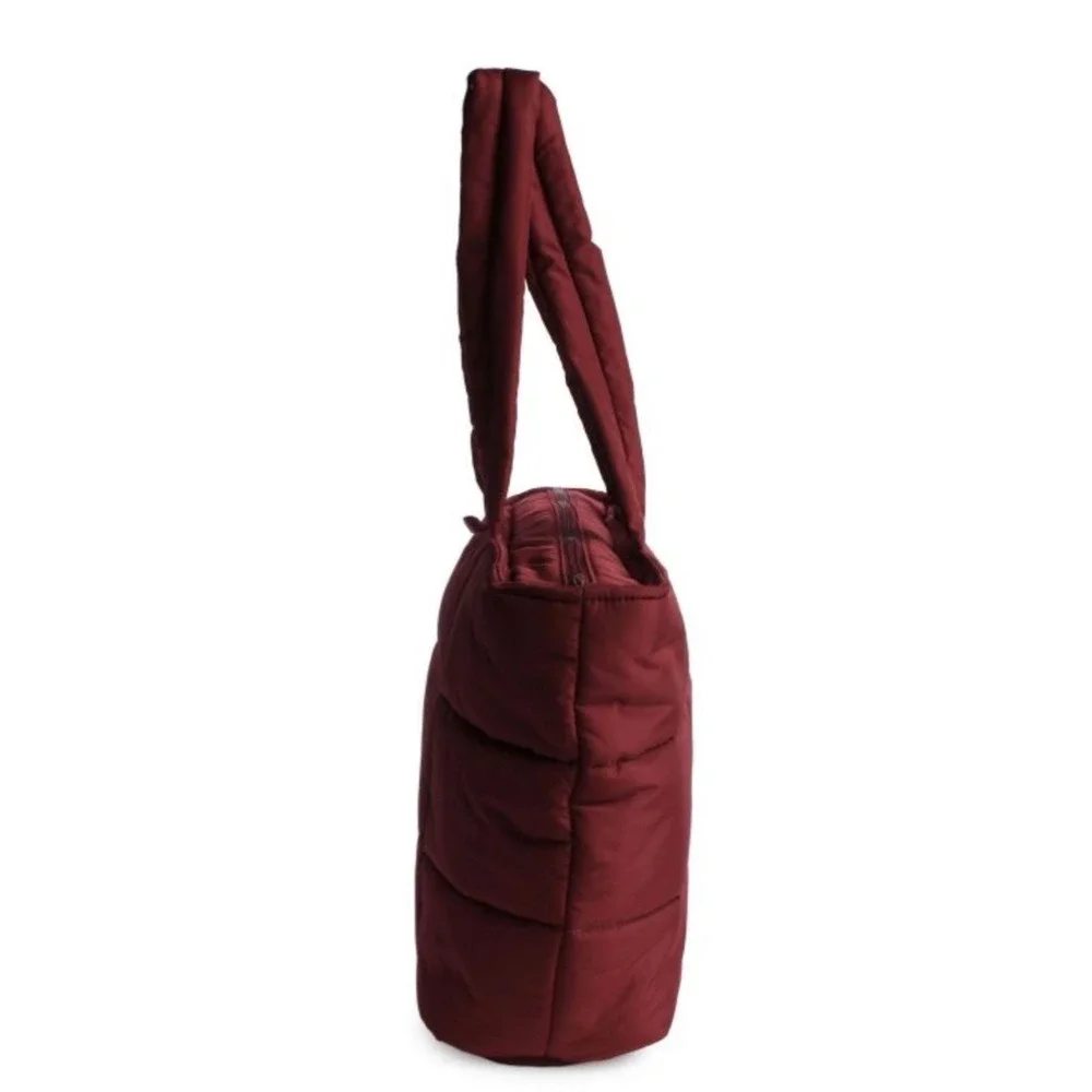 Adidas Quilted All Me 3 Tote Shawdow Red Puffer Bag NWT
